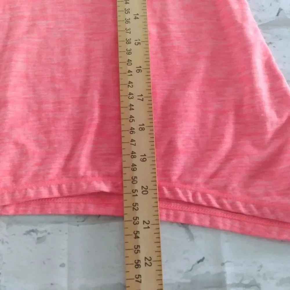 90 Degree by Reflex Top Girls M 10 Heathered Pink Neon Buttery Soft Thumb Holes